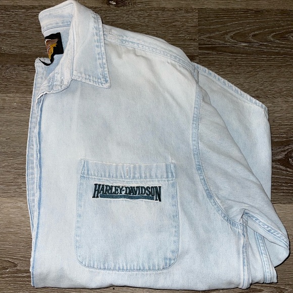 Harley Davidson Jean button down shirt - Picture 1 of 7